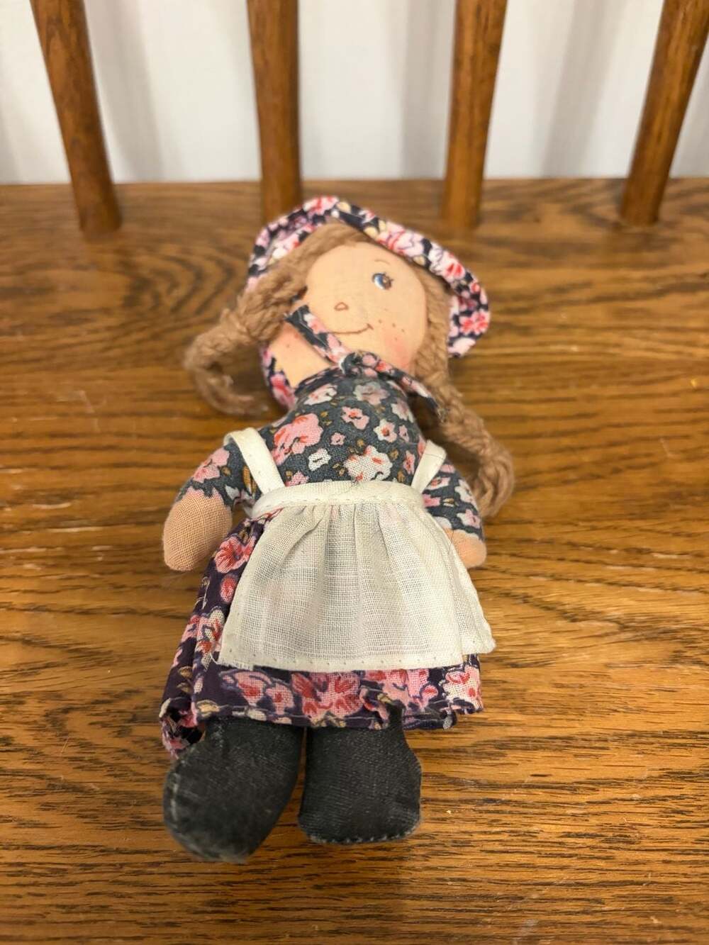 Vintage Handcrafted Floral Prairie Doll 6-inch Soft Cloth Rag Doll